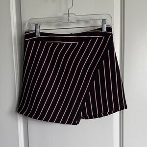 Lush Black and Pink Striped Skort